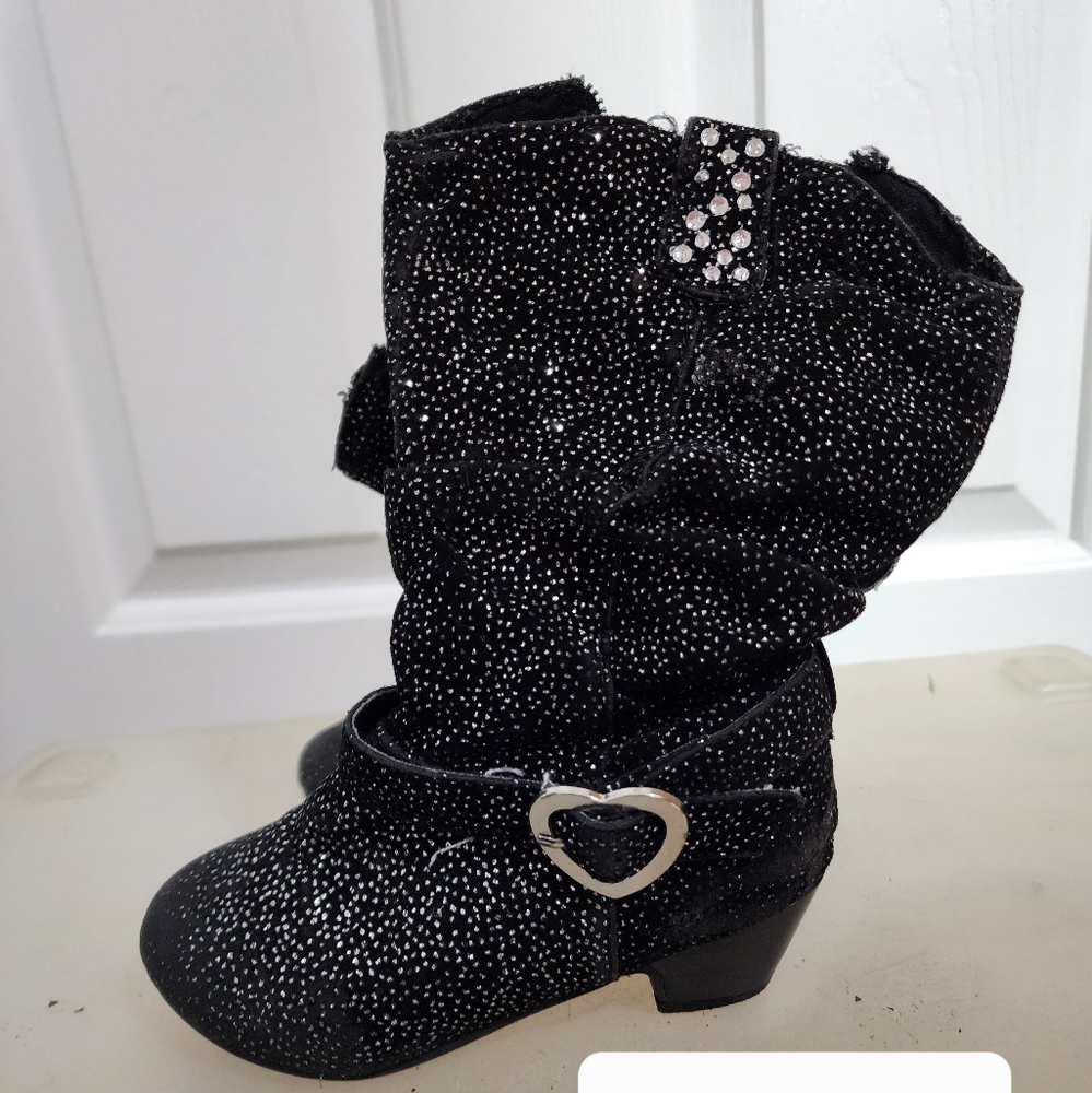 Black sparkle boots